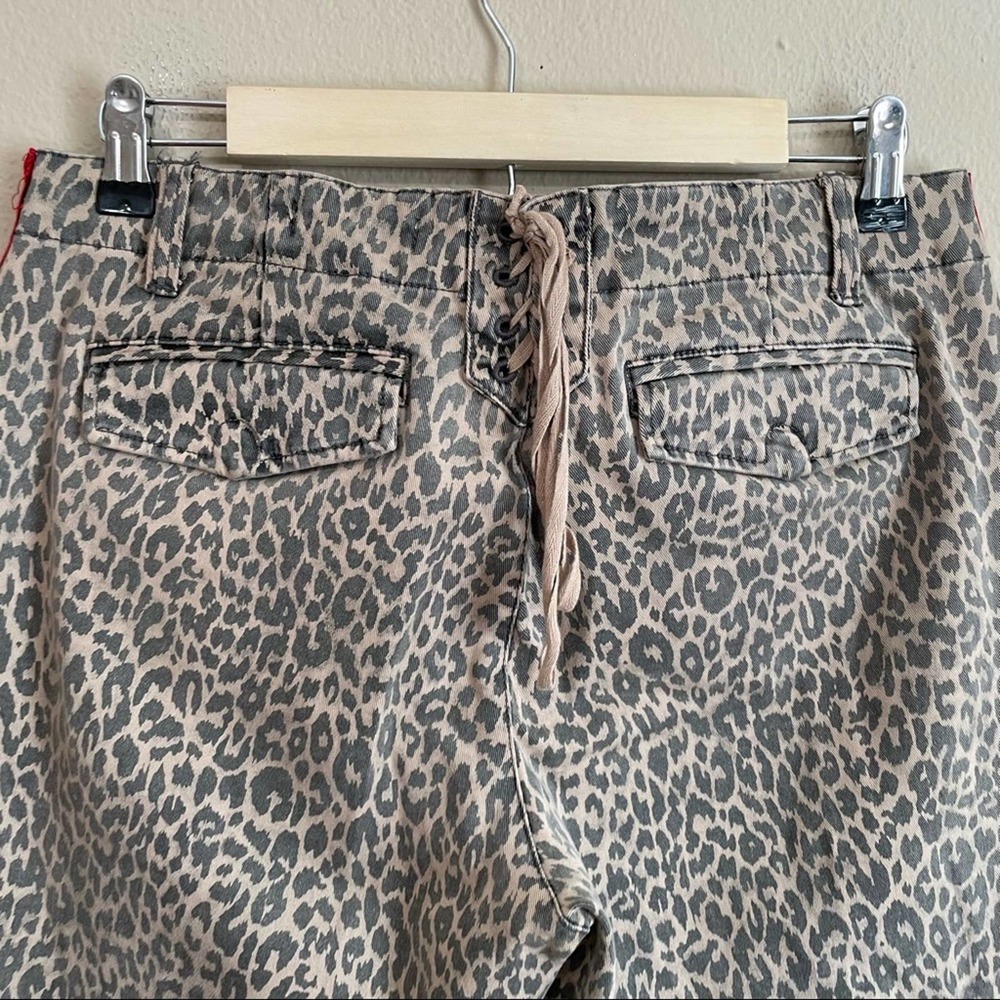 Pam & Gela Uniform Side Stripe Step Pants in Leopard - Picture 8 of 8